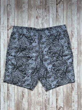 Legend Men's Floral Patterned Cotton Bermuda Shorts sz 34 Gray Blue Black